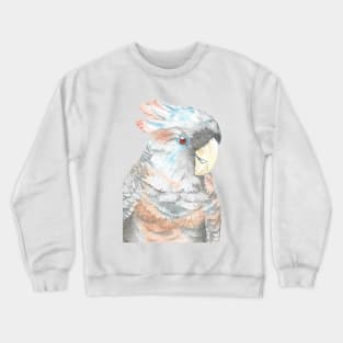 Baby gang-gang cockatoo watercolor portraint painting Crewneck Sweatshirt